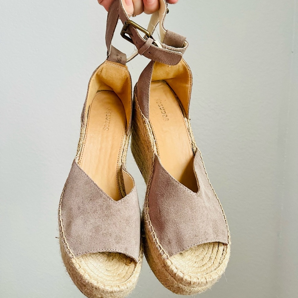 Soludos taupe wedges